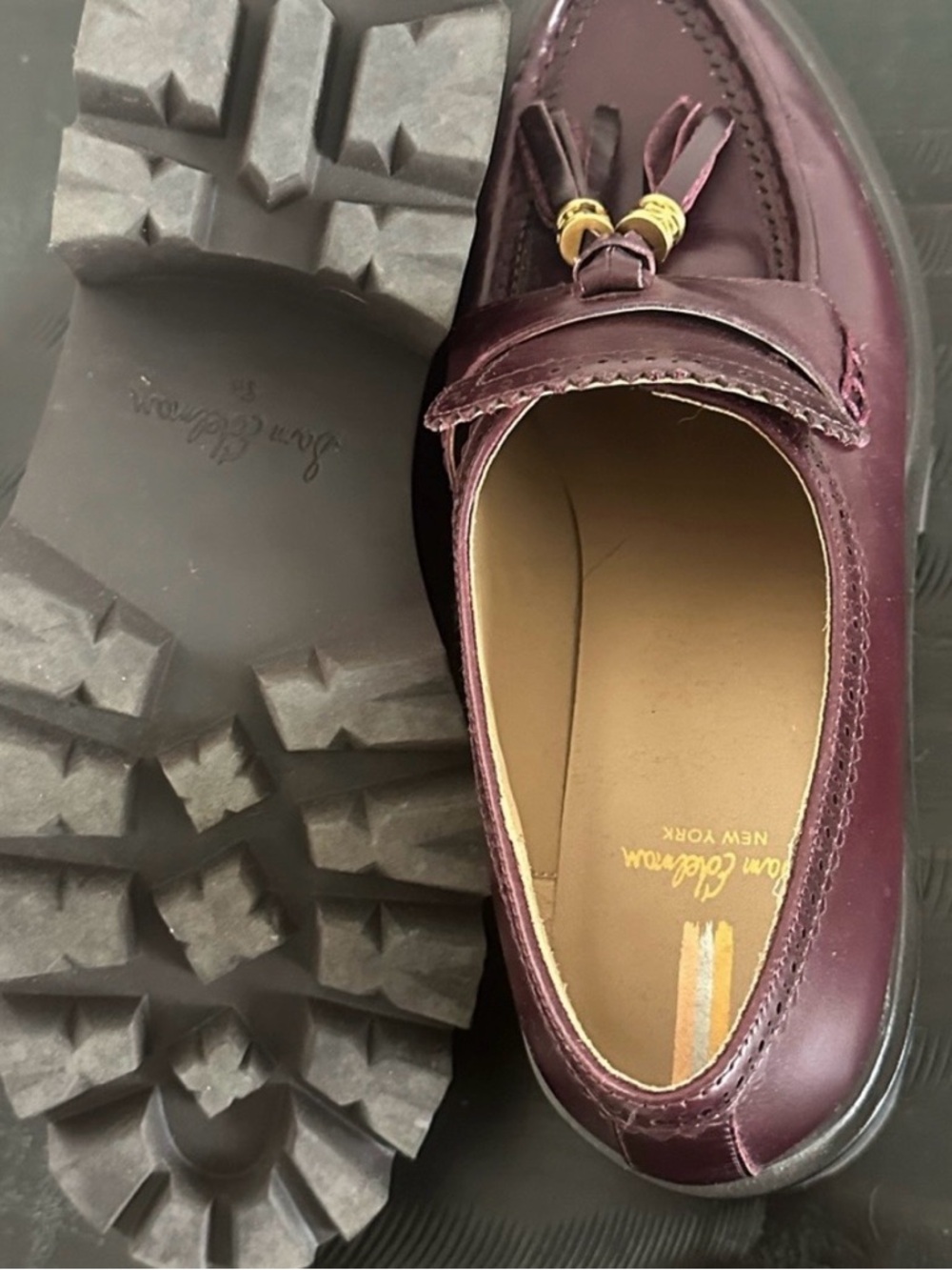 Women’s Leather Platform Loafers Deep Garnet 8.5 - Picture 6 of 7
